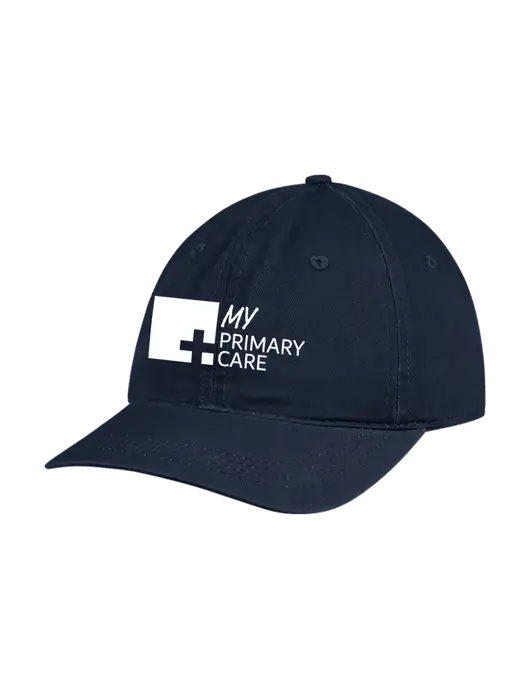 Garment Washed Unstructured Twill Navy Cap w/My Primary Care Logo