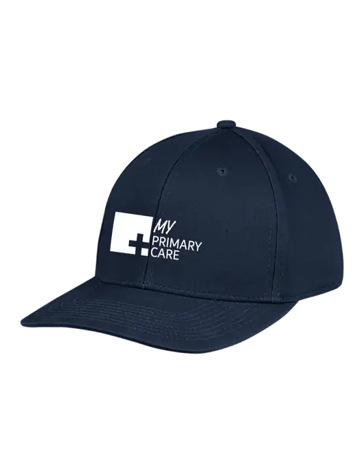 Premium Modern Structured Twill Navy Snapback Cap w/My Primary Care Logo