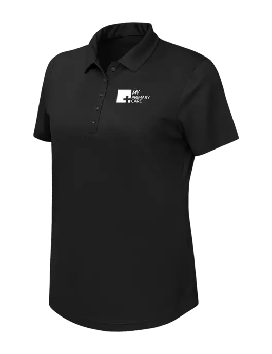 Callaway Womens Birdseye Black Polo w/My Primary Care Logo