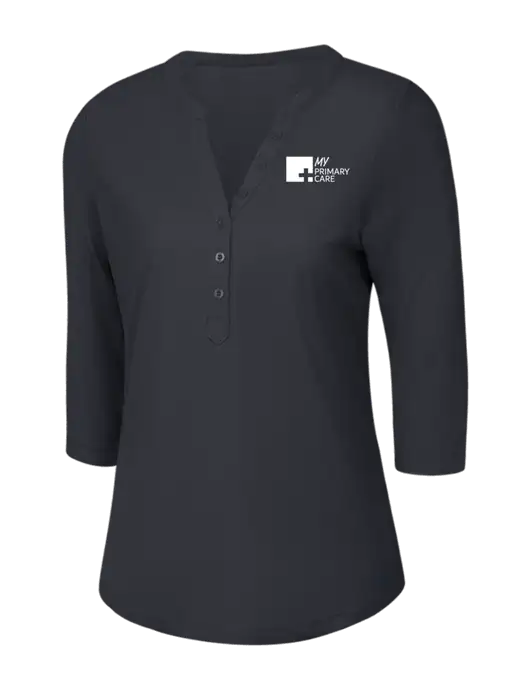 OGIO Charcoal Grey Jewel Henley w/My Primary Care Logo