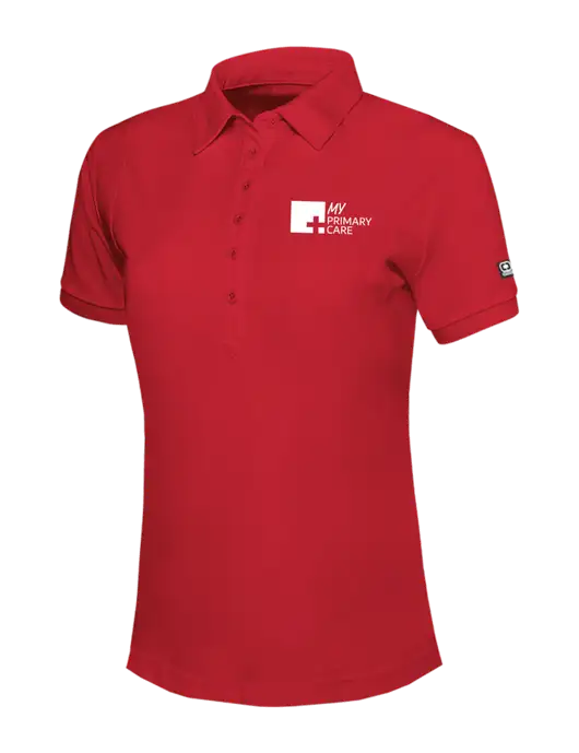 OGIO Womens Red Jewel Polo w/My Primary Care Logo