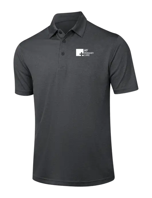 Dark Grey Heather Contender Polo w/My Primary Care Logo