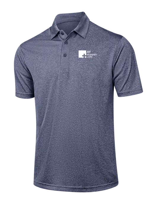 Navy Heather Contender Polo w/My Primary Care Logo