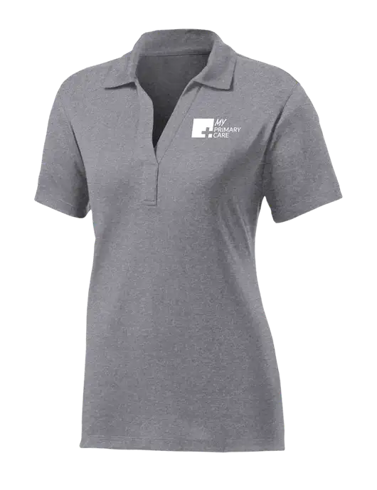 Womens Medium Grey Heather Contender Polo w/My Primary Care Logo