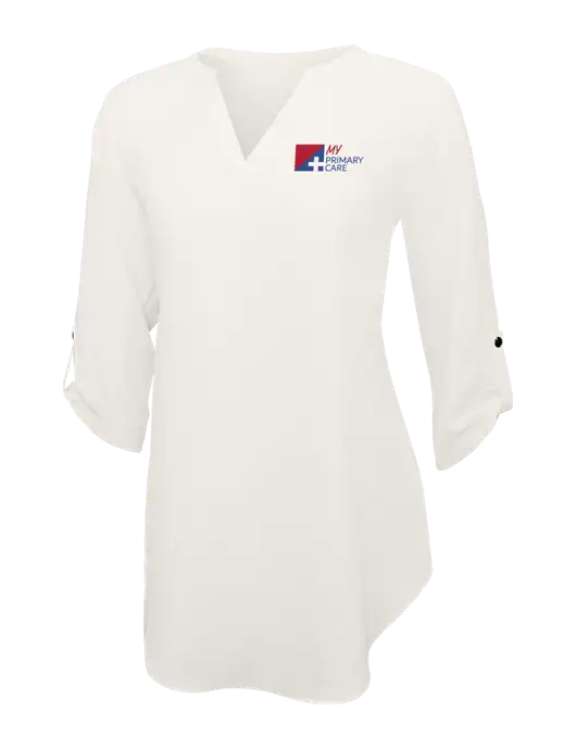 Ivory Womens 3/4 Sleeve Tunic Blouse w/My Primary Care Logo