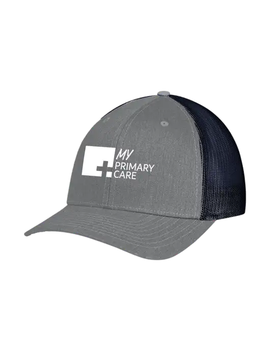 Richardson Adjustable Snapback Original 112 Trucker Cap Heather Grey w/Navy Mesh w/My Primary Care Logo