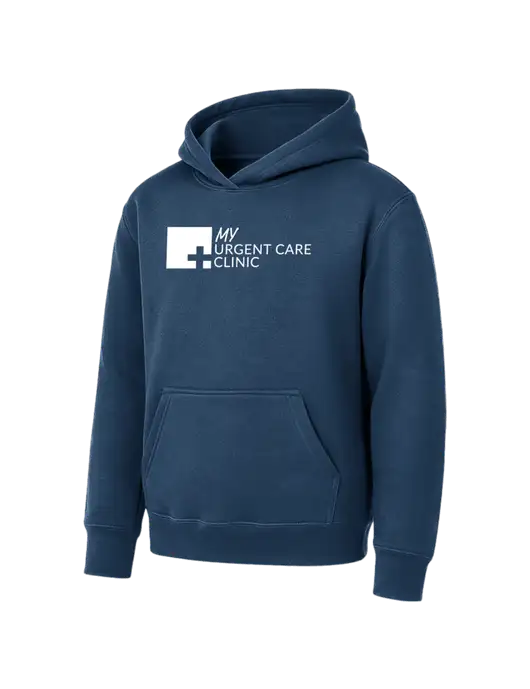 Youth Navy 7.8 oz Pullover Hooded Sweatshirt w/My Urgent Care Logo