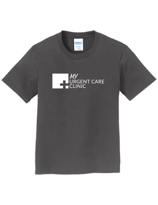 Youth Ring Spun Charcoal 4.5 oz T-Shirt w/My Urgent Care Logo