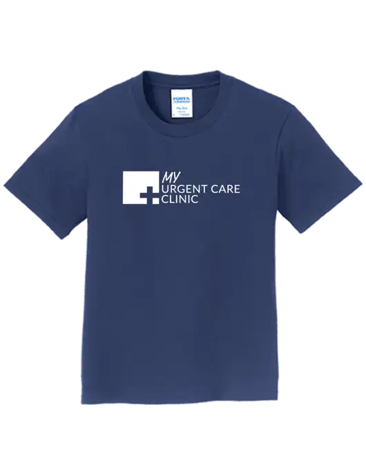 Youth Ring Spun Navy 4.5 oz T-Shirt w/My Urgent Care Logo