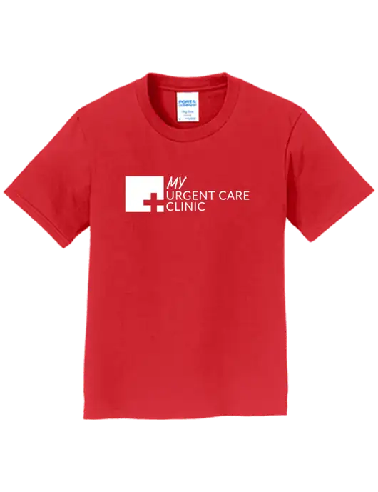 Youth Ring Spun Bright Red 4.5 oz T-Shirt w/My Urgent Care Logo