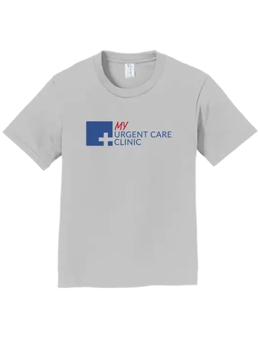Youth Ring Spun Silver 4.5 oz T-Shirt w/My Urgent Care Logo
