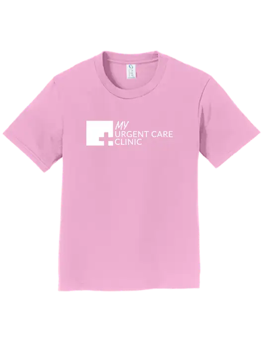 Youth Ring Spun Candy Pink 4.5 oz T-Shirt w/My Urgent Care Logo