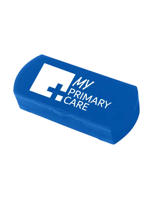 Royal Pill Box with Bandage Dispenser w/My Primary Care Logo